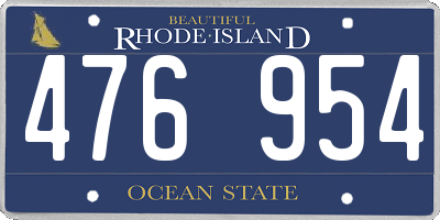 RI license plate 476954
