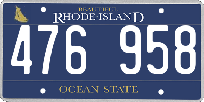 RI license plate 476958