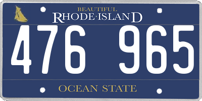 RI license plate 476965