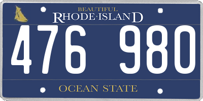 RI license plate 476980