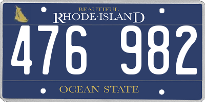 RI license plate 476982