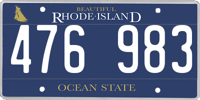 RI license plate 476983
