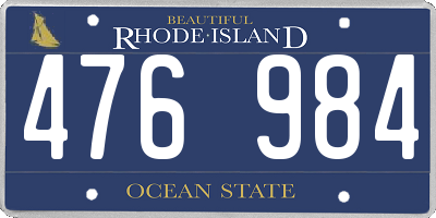 RI license plate 476984
