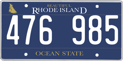 RI license plate 476985