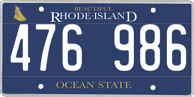 RI license plate 476986