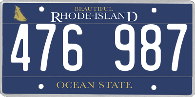 RI license plate 476987
