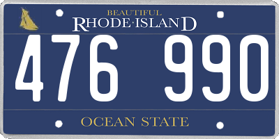 RI license plate 476990