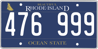 RI license plate 476999