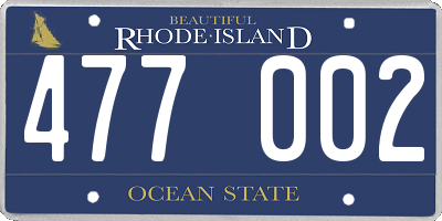 RI license plate 477002