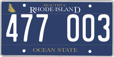 RI license plate 477003