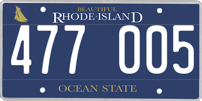 RI license plate 477005