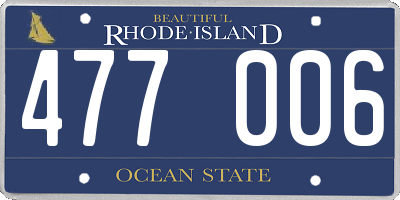 RI license plate 477006