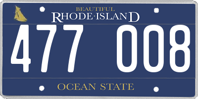 RI license plate 477008