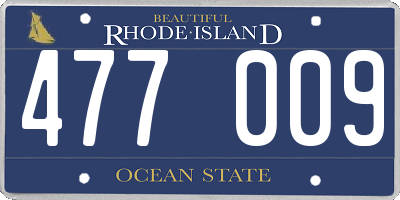 RI license plate 477009