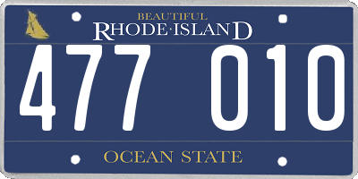 RI license plate 477010