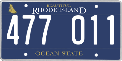 RI license plate 477011