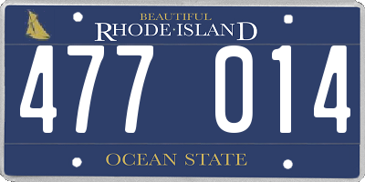 RI license plate 477014