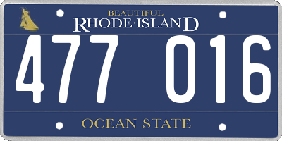 RI license plate 477016