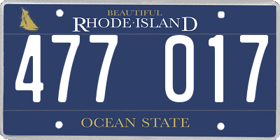 RI license plate 477017