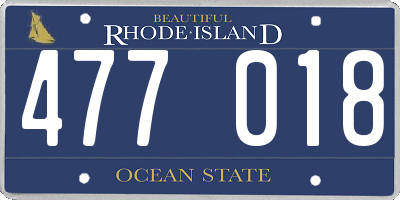 RI license plate 477018