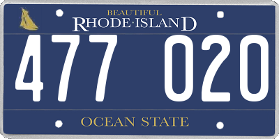 RI license plate 477020