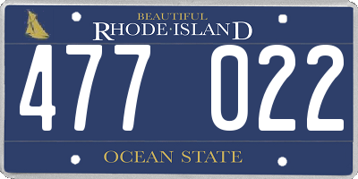 RI license plate 477022