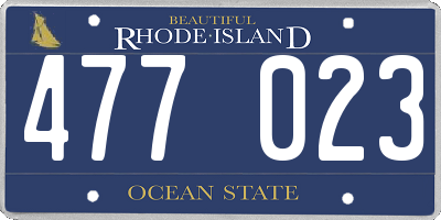 RI license plate 477023