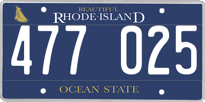 RI license plate 477025