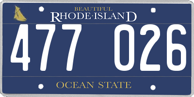 RI license plate 477026