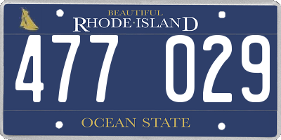 RI license plate 477029