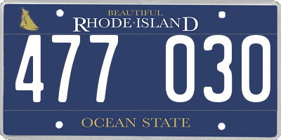 RI license plate 477030