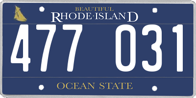 RI license plate 477031
