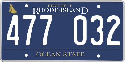 RI license plate 477032