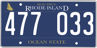 RI license plate 477033