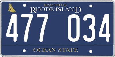 RI license plate 477034