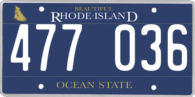 RI license plate 477036