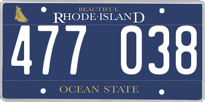 RI license plate 477038