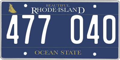 RI license plate 477040