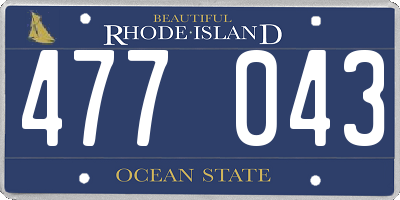 RI license plate 477043