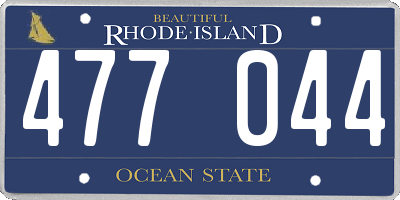 RI license plate 477044