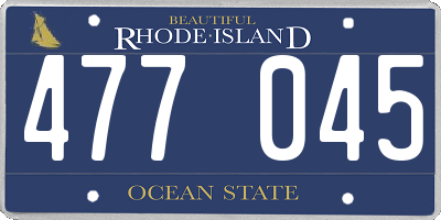 RI license plate 477045