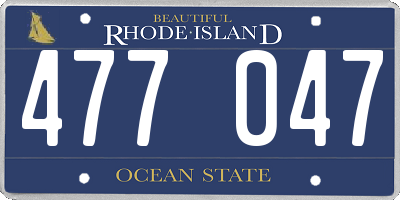 RI license plate 477047