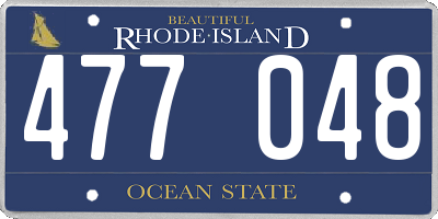 RI license plate 477048