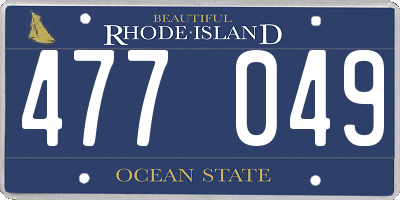 RI license plate 477049