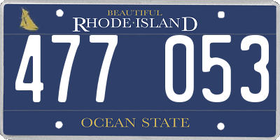RI license plate 477053