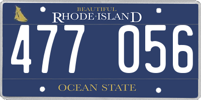 RI license plate 477056