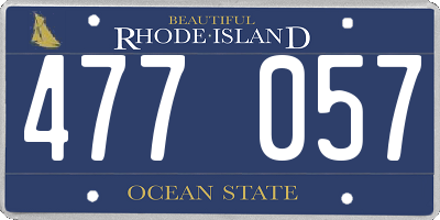 RI license plate 477057
