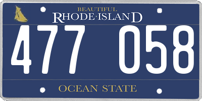 RI license plate 477058