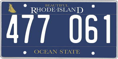 RI license plate 477061