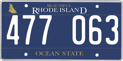 RI license plate 477063